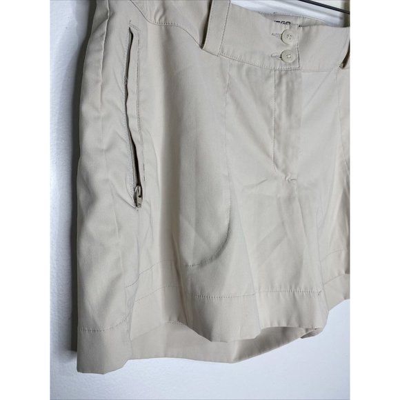 Nike Golf Shorts Tan Womens 10 Dri Fit Pockets High Rise Flat Front - Picture 3 of 5
